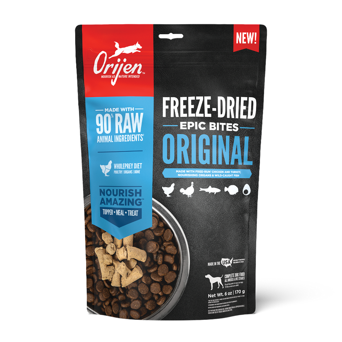 ORIJEN Original Grain-Free Freeze-Dried Dog Food & Topper