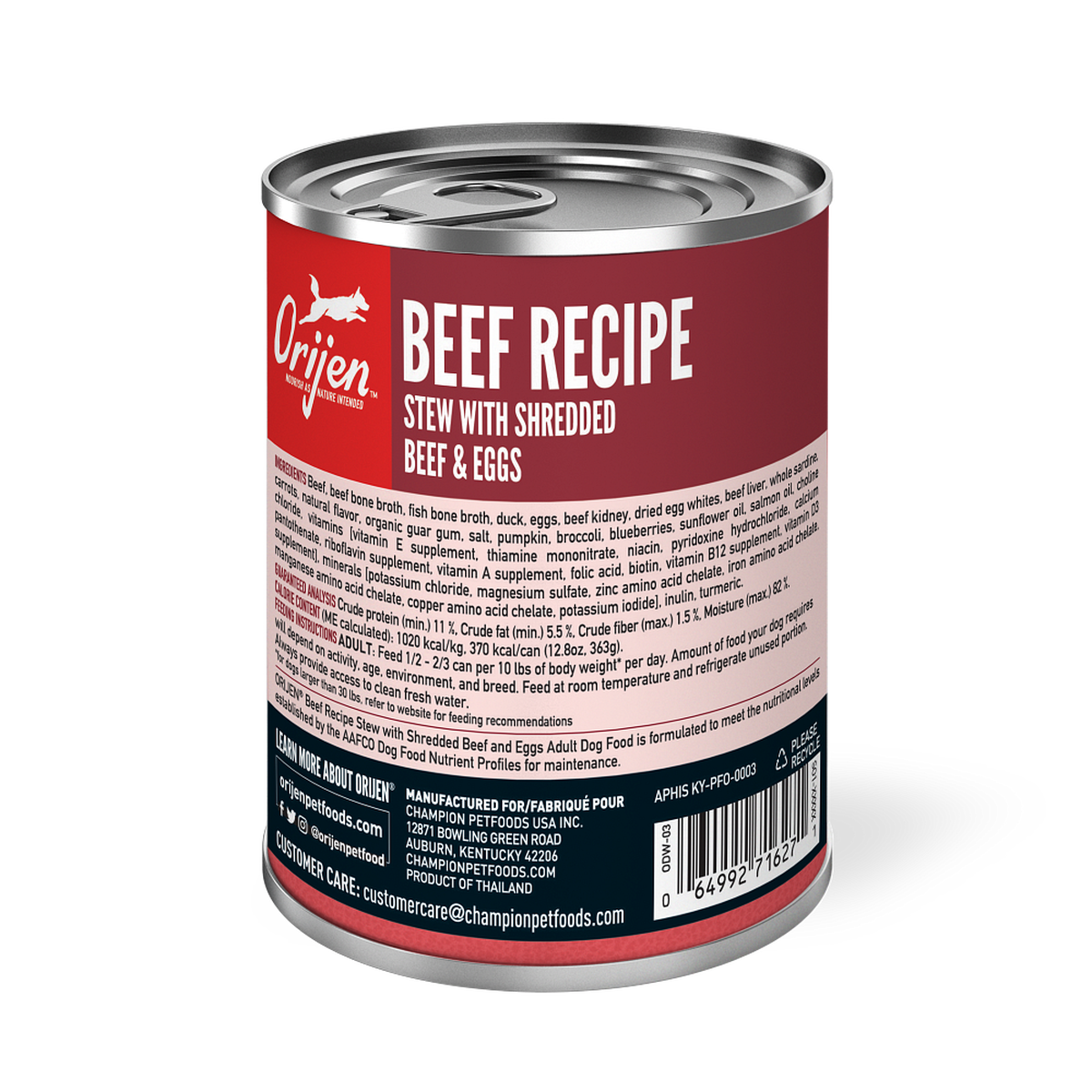 ORIJEN Beef Recipe Stew with Shredded Beef and Eggs Wet Dog Food