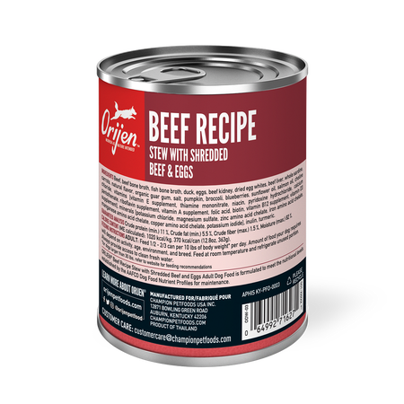 ORIJEN Beef Recipe Stew with Shredded Beef and Eggs Wet Dog Food