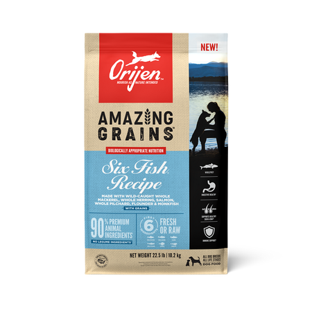 ORIJEN High Protein Amazing Grains Six Fish Recipe Dry Dog Food