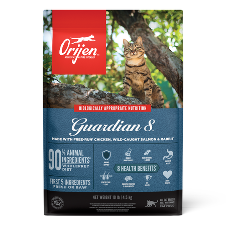 ORIJEN Guardian 8 Free Run Chicken, Wild Caught Salmon & Rabbit Adult Grain-Free Dry Cat Food