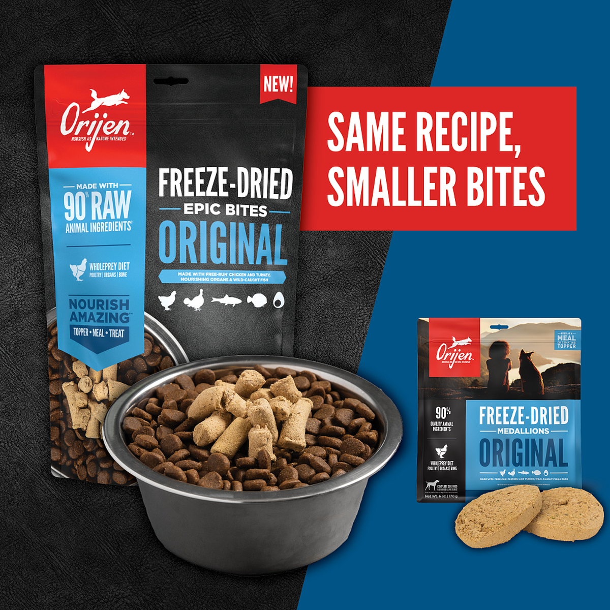 ORIJEN Original Grain-Free Freeze-Dried Dog Food & Topper